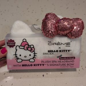 Hello Kitty Plush Pink Sequin Bow Spa Headband Girl Christmas Gift Present NWT
